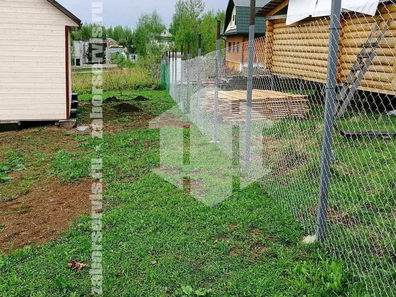 Забор из сетки рабицы в натяг 6 соток