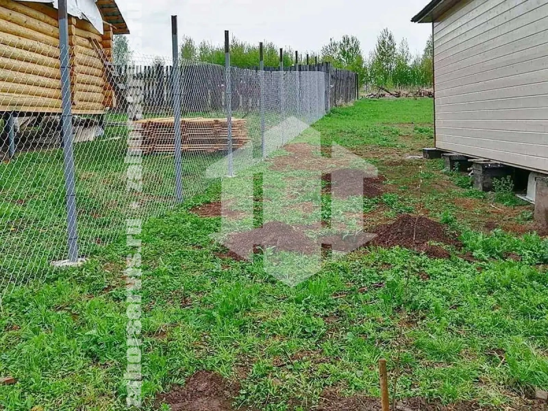 Забор из сетки рабицы в натяг 6 соток
