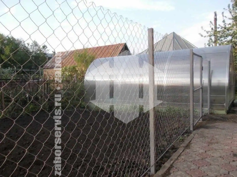 Забор оцинкованный из сетки рабицы 45 метров