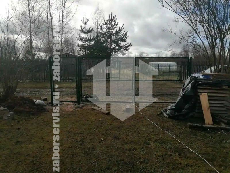 Забор из сетки рабицы с проволокой 63 метра