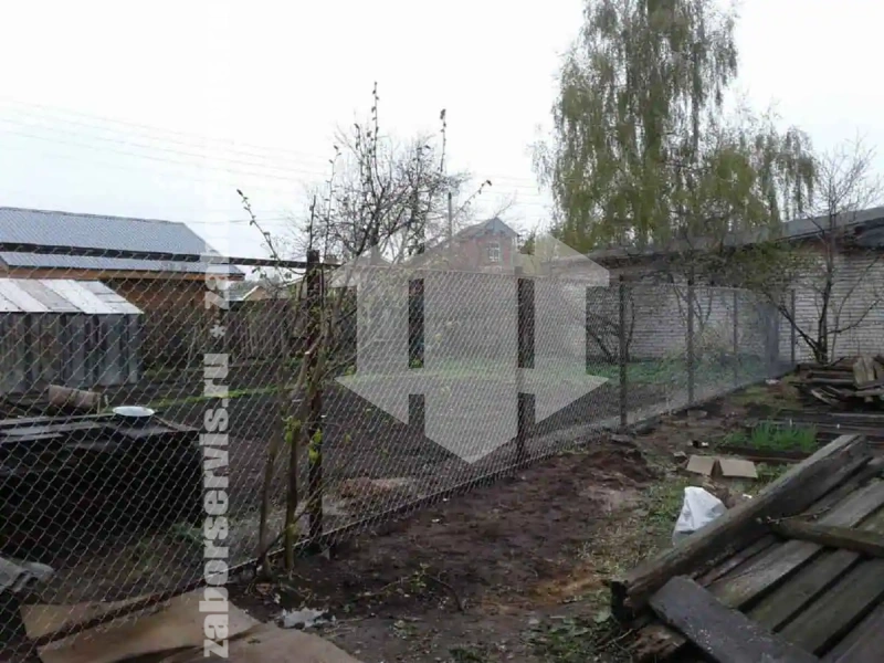 Забор из сетки рабицы на профильном каркасе 54 метра